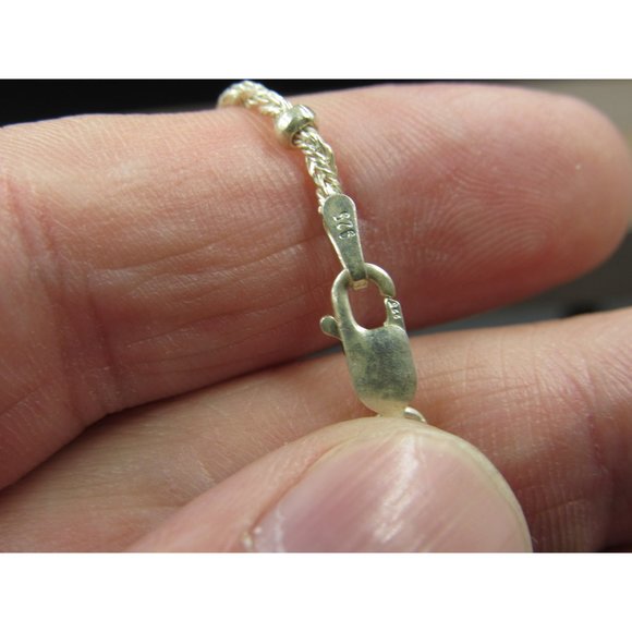 7" Sterling Silver Chain Braided Style Orb Bracelet Vintage Elegant Beautiful - Picture 4 of 6